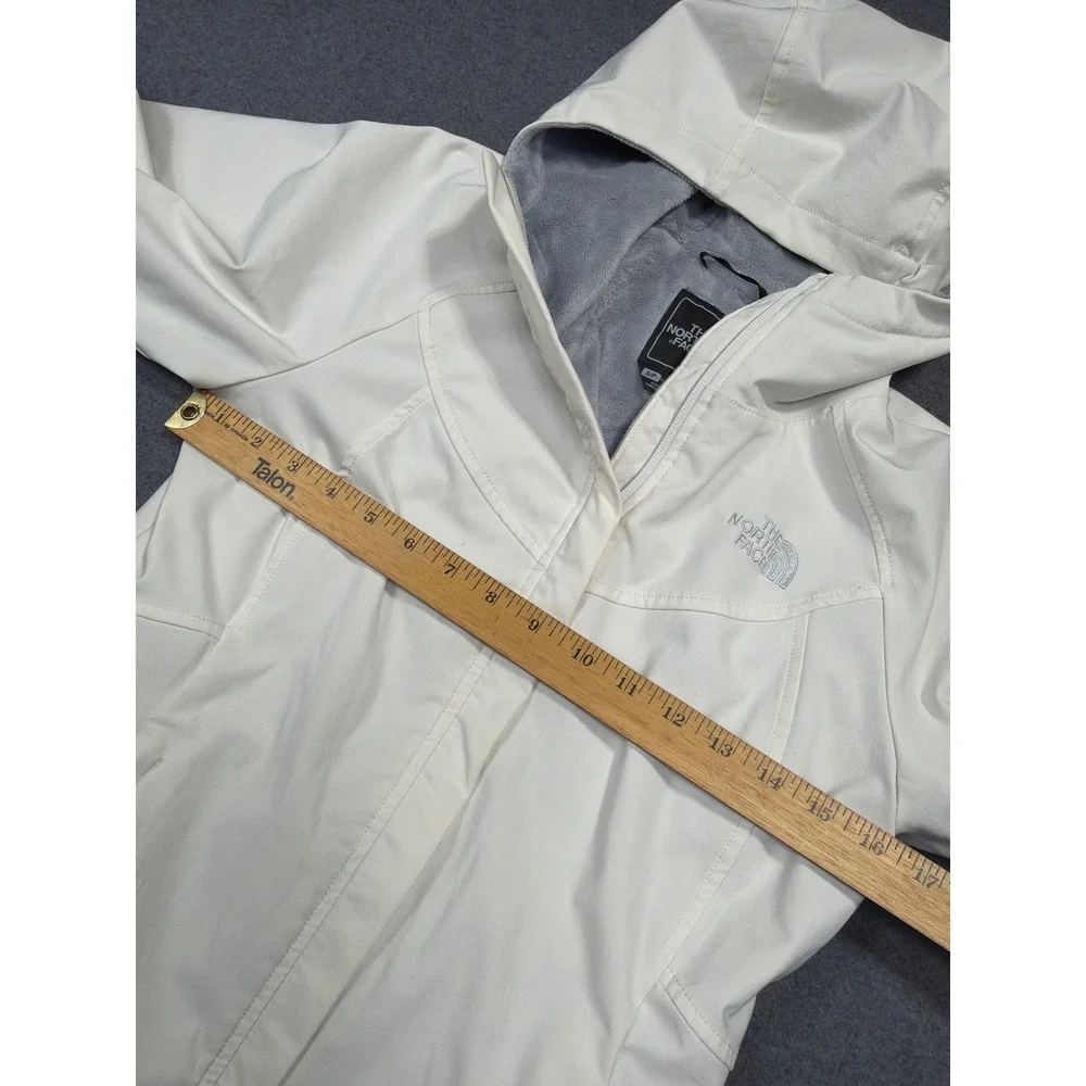 The‎ North Face Hooded Jacket Women S Full Zip Softshell Cream Soft Fleece Lined